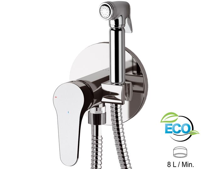 OMEGA ECO Miscelatore incasso per shut-off con doccetta shut-off, supporto doccia, presa acqua - Bagno Italiano