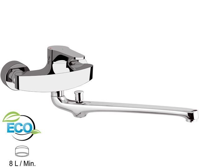 OMEGA ECO OME624HLT8 Miscelatore lavabo/vasca con canna fusa lunga - Bagno Italiano