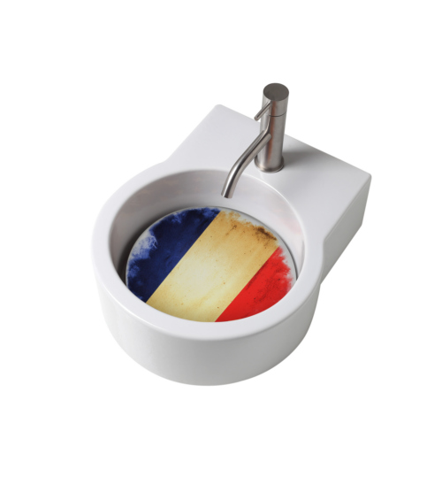 TURN lavabo d'appoggio bianco + piastra Francia - Bagno Italiano