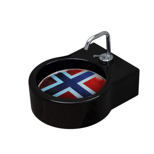 TURN lavabo d'appoggio nero + piastra Norvegia - Bagno Italiano