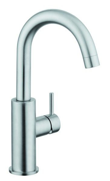 DYLAN Miscelatore lavabo inox 316L, leva laterale, bocca girevole - Bagno Italiano
