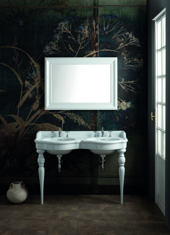 QUEEN lavabo consolle doppio bacino 120 cm. + coppia gambe QUEEN - Bagno Italiano