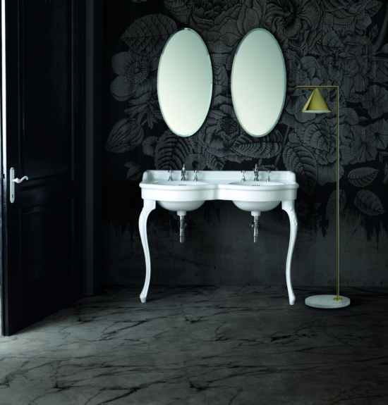 QUEEN lavabo consolle doppio bacino 120 cm. + coppia gambe VENICE - Bagno Italiano