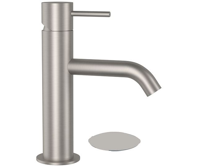 TOKYO STEEL Monocomando lavabo in acciaio inox con scarico click-clack - Bagno Italiano