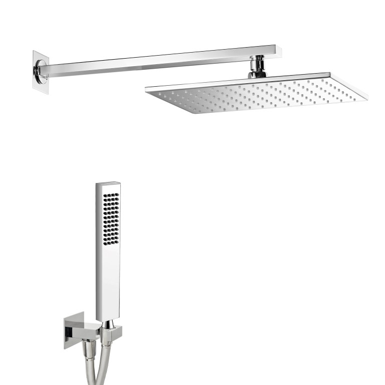 ELEGANCE RETTANGOLO kit soffione con presa acqua e doccia - Bagno Italiano