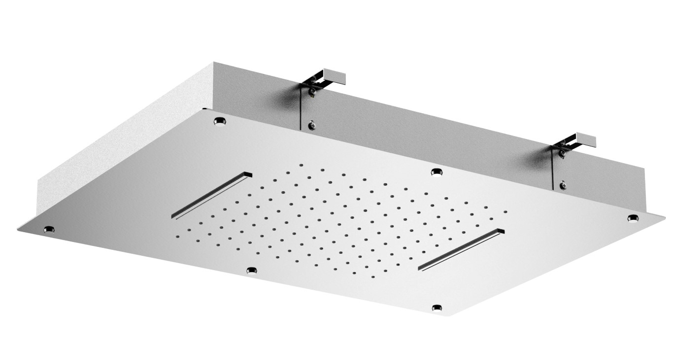 Ix Box Shower Soffione Doccia Quadro Con Incasso a Parete in Acciao Inox 24  mm