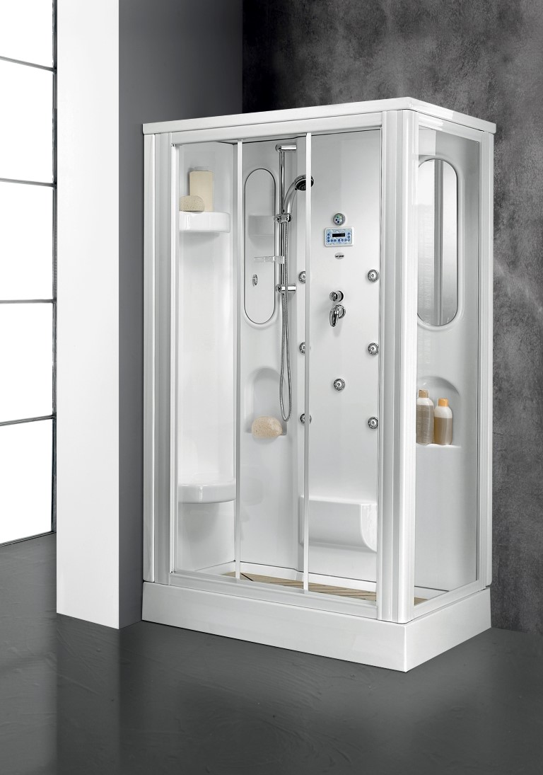 Fantasy Cabina Doccia Multifunzione 120x80xh215 Cm Con Sauna E Idromassaggio Bagno Italiano