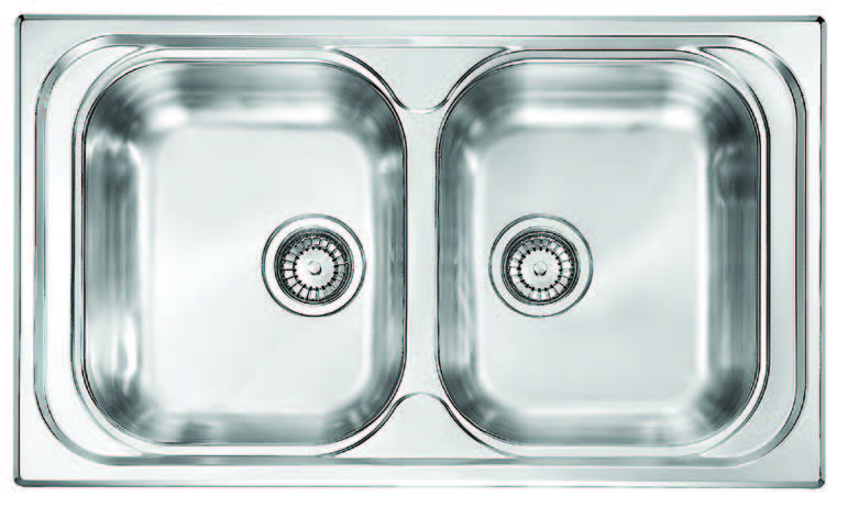 UNIVERSAL Lavello in acciaio inox a due vasche - Bagno Italiano