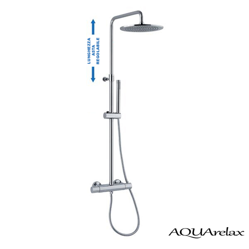 Set colonna doccia saliscendi marca AQUArelax modello Isla R m-mix. - Bagno Italiano
