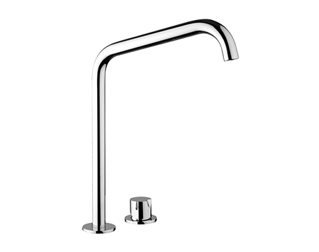 ARKA miscelatore 2 fori per lavabo con scarico click clack e canna alta cm 30.5 fissa finitura cromo - Bagno Italiano