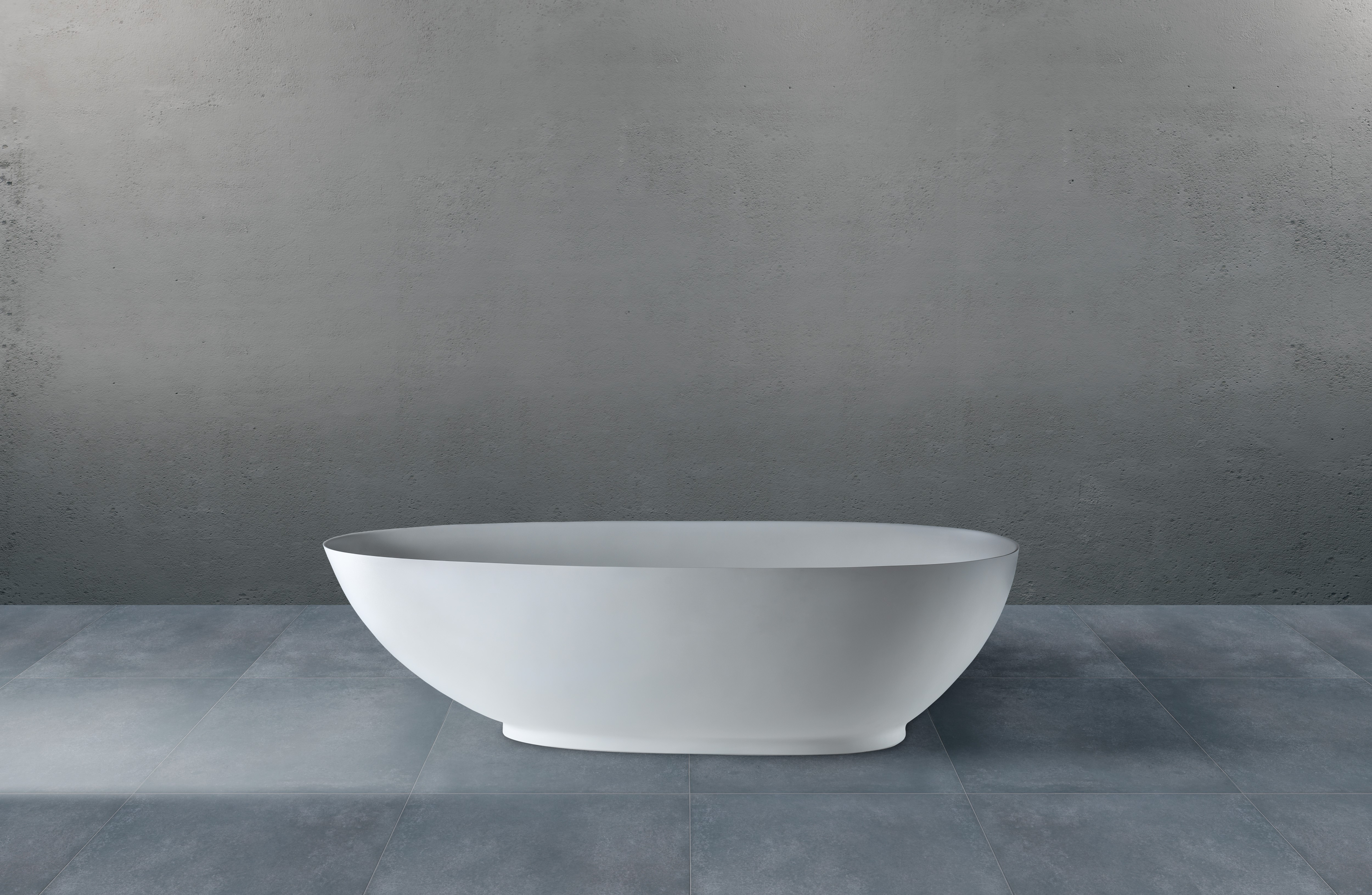 SOLID SURFACE - CORIAN  OVAL Vasca free standing  cm 165 colore bianco  - Bagno Italiano